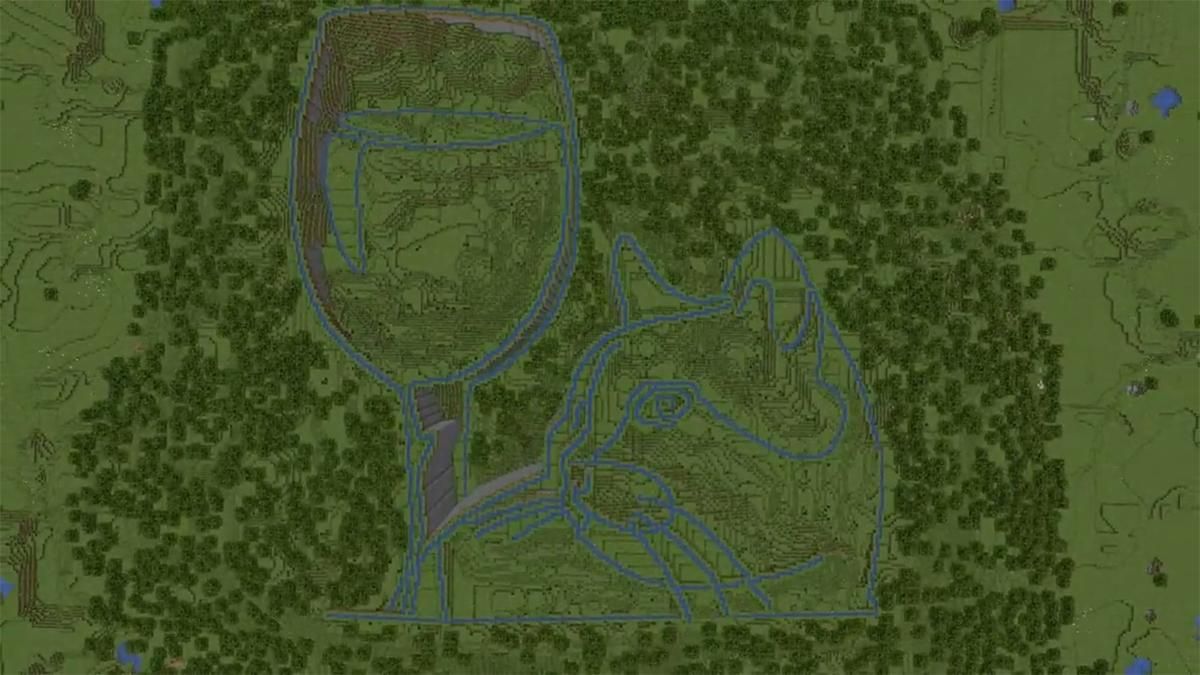 Гравець Minecraft створив неймовірний портрет за допомогою системи каналів та відра води: відео