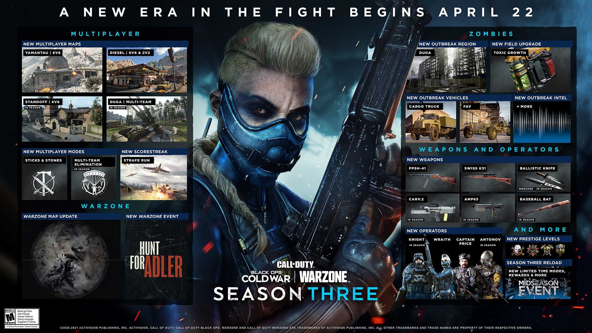 3 сезон Сall of Duty: Warzone і Black Ops Cold War розпочнеться 22 квітня: чого чекати геймерам 3 сезон Сall of Duty: Warzone і Black Ops Cold War розпочнеться 22 квітня: чого чекати геймерам