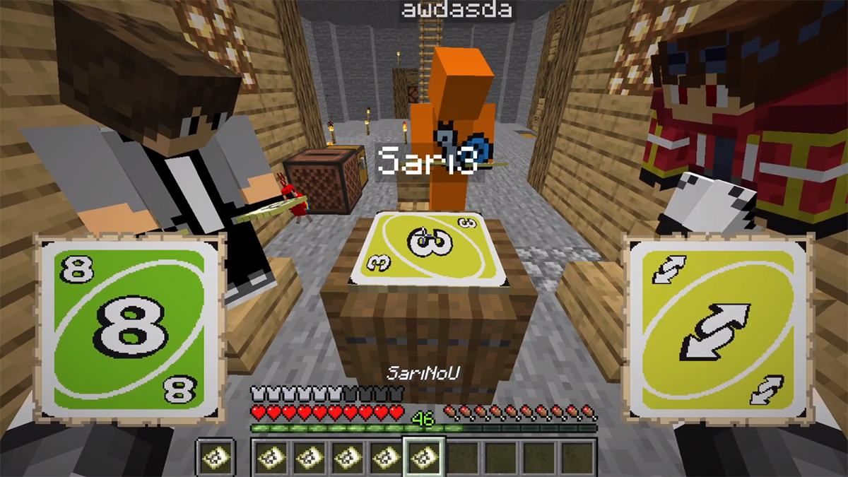 Группа энтузиастов создала в Minecraft популярную карточную игру Uno Группа энтузиастов создала в Minecraft популярную карточную игру Uno