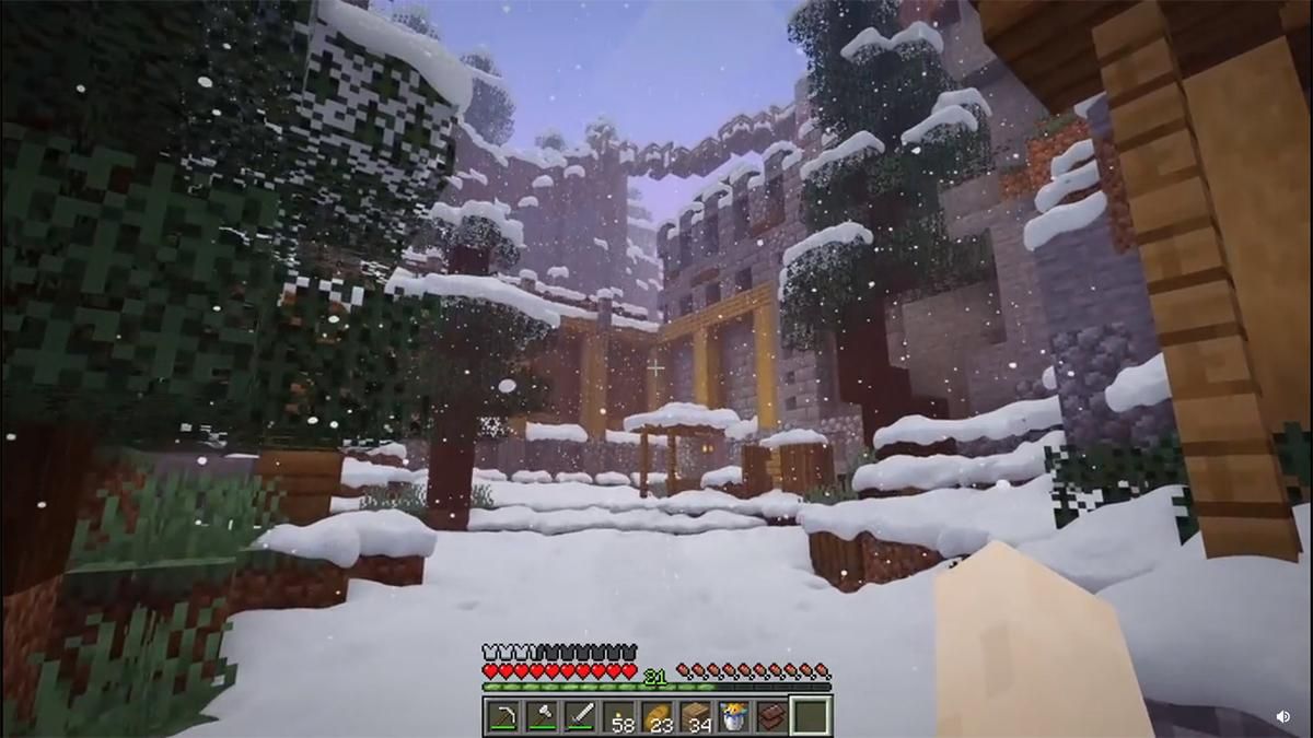 Энтузиаст показал вид реалистичного снега в видеоигре Minecraft Энтузиаст показал вид реалистичного снега в видеоигре Minecraft