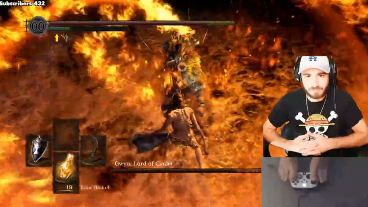 Стриммер прошел Dark Souls ногами Стриммер прошел Dark Souls ногами