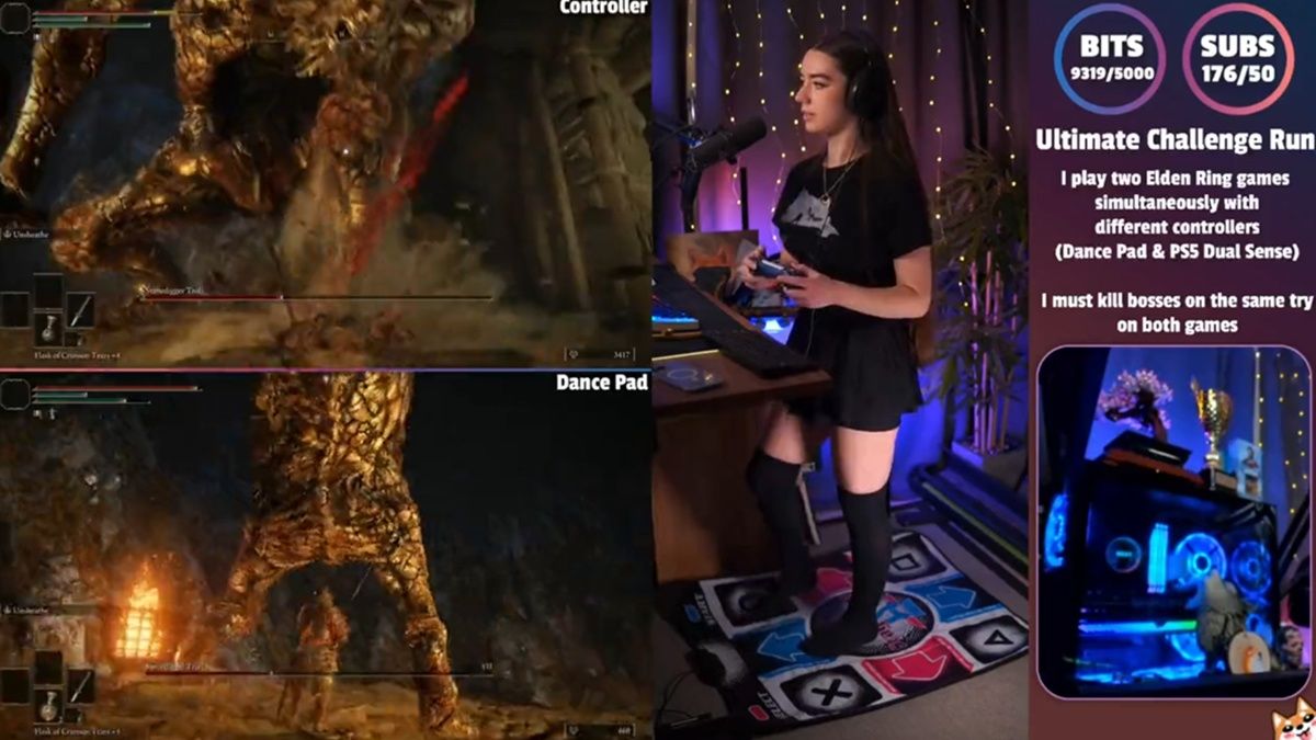 Стрімерка вразила глядачів, одночасно проходячи Elden RIng на ПК та PS5 Стрімерка вразила глядачів, одночасно проходячи Elden RIng на ПК та PS5