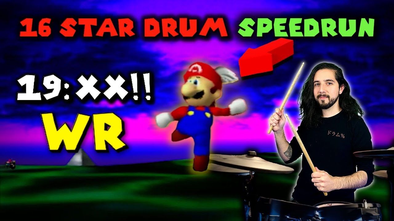 Стрімер пройшов Mario 64 на барабанах за рекордно короткий час Стрімер пройшов Mario 64 на барабанах за рекордно короткий час