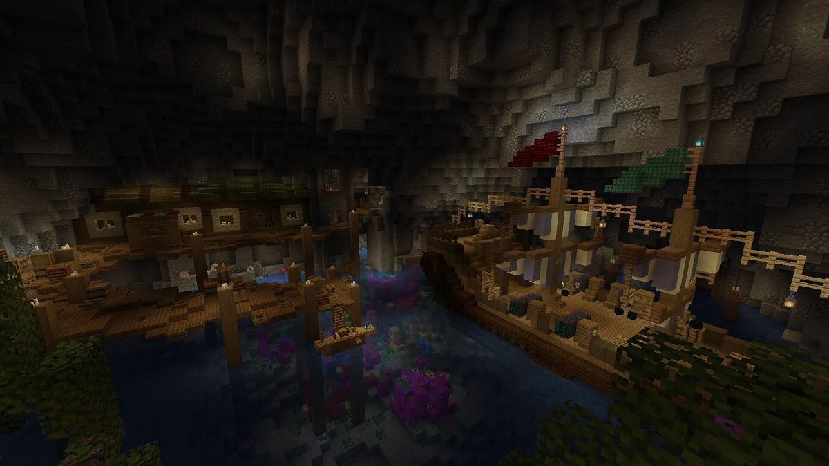 Геймеры создали в Minecraft настоящую пиратскую бухту: фото работы