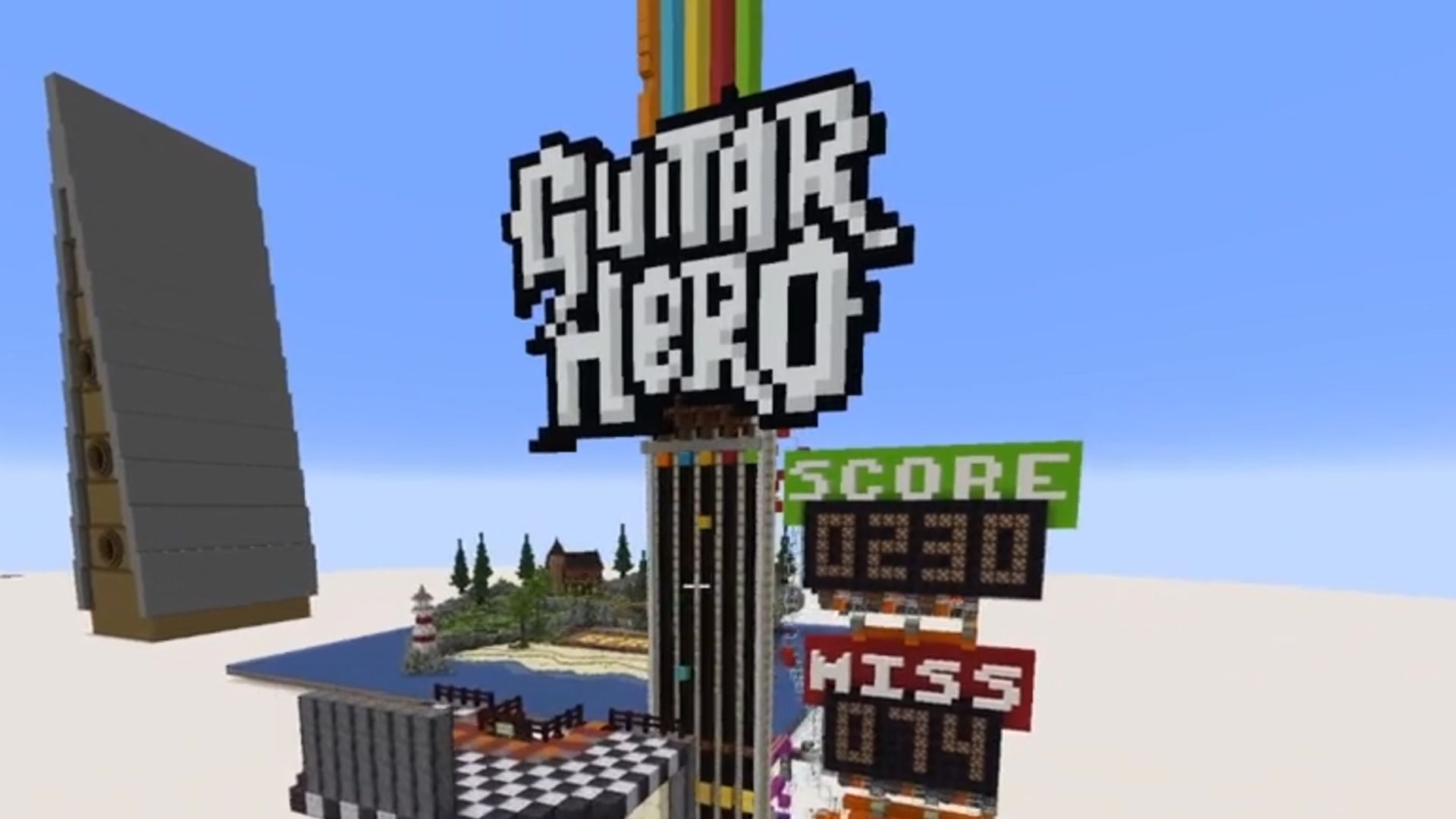 Энтузиаст построил игру Guitar Hero в Minecraft