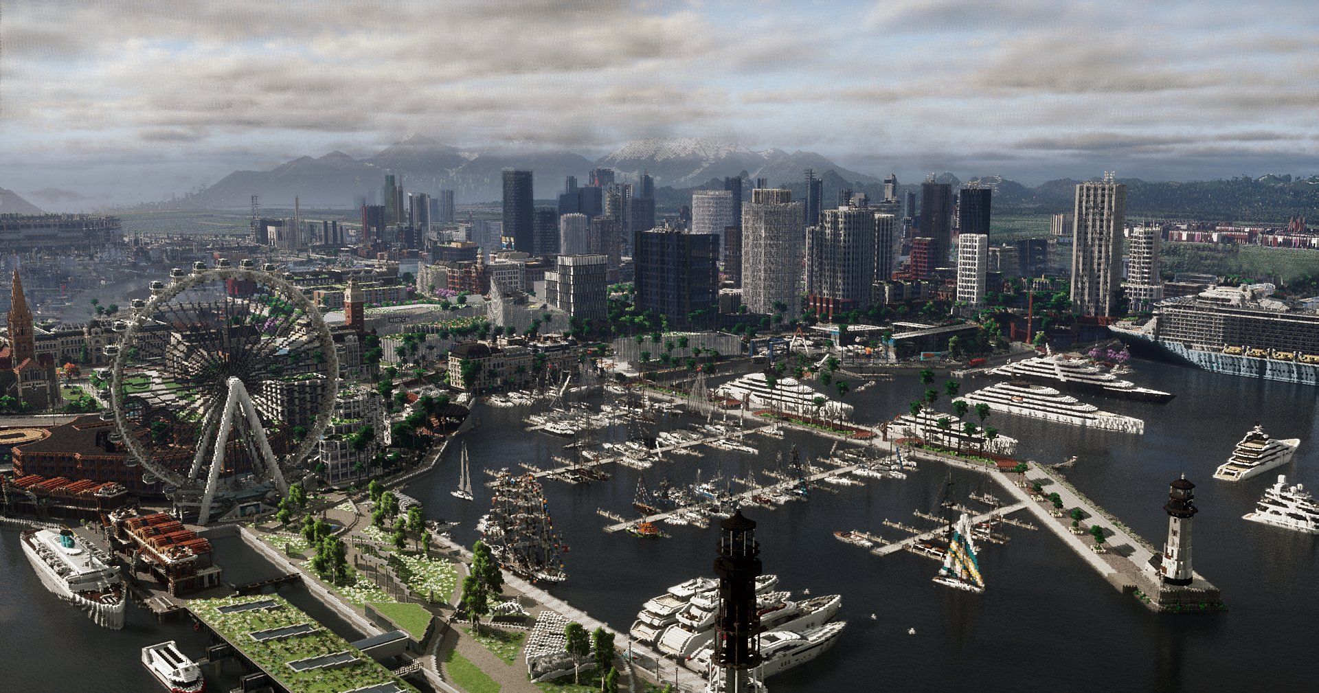 Геймеры показали удивительный мегаполис в Minecraft